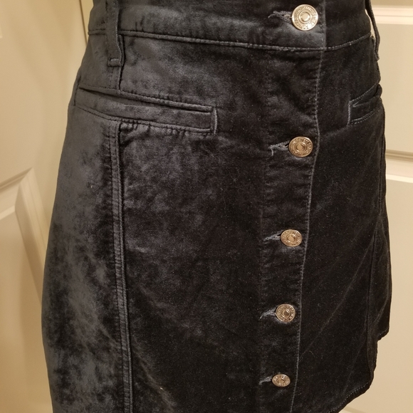7 For All Mankind Velvet Button Front Mini Skirt - Picture 6 of 10